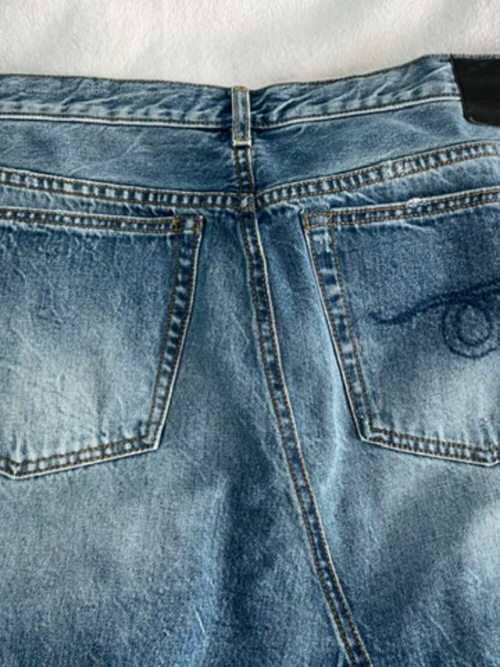 R13 Skirt Distressed Destroyed Norbury Jasper Denim Blue Jean Sz 28 Grunge $450 - Picture 15 of 16